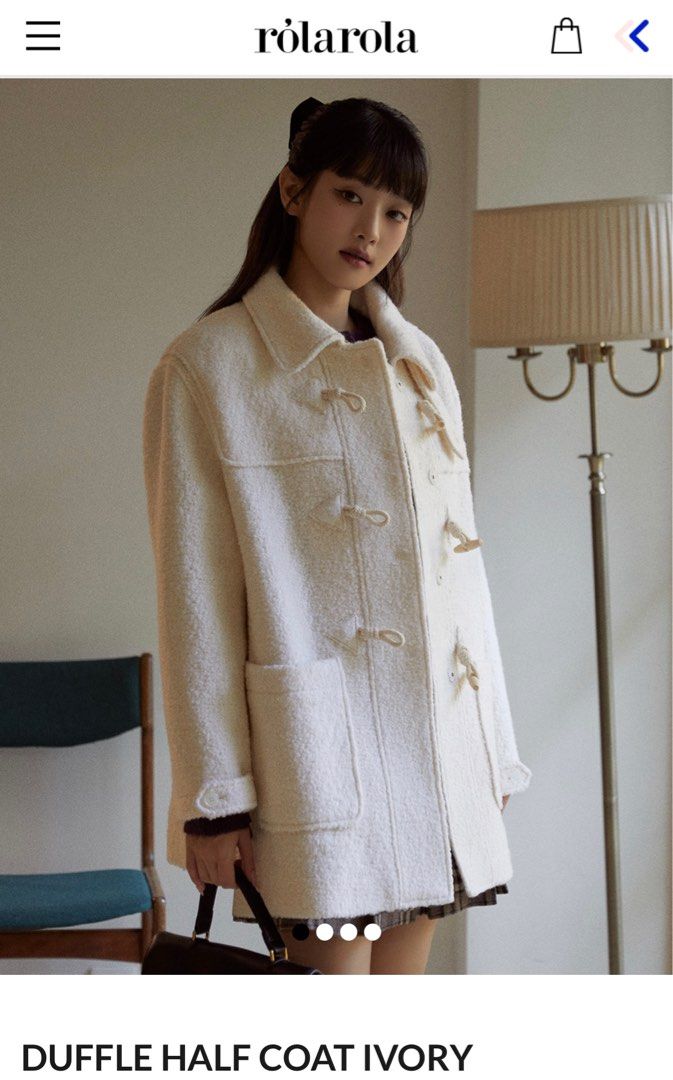 ROLAROLA】DUFFLE HALF COAT IVORY 【公式通販】