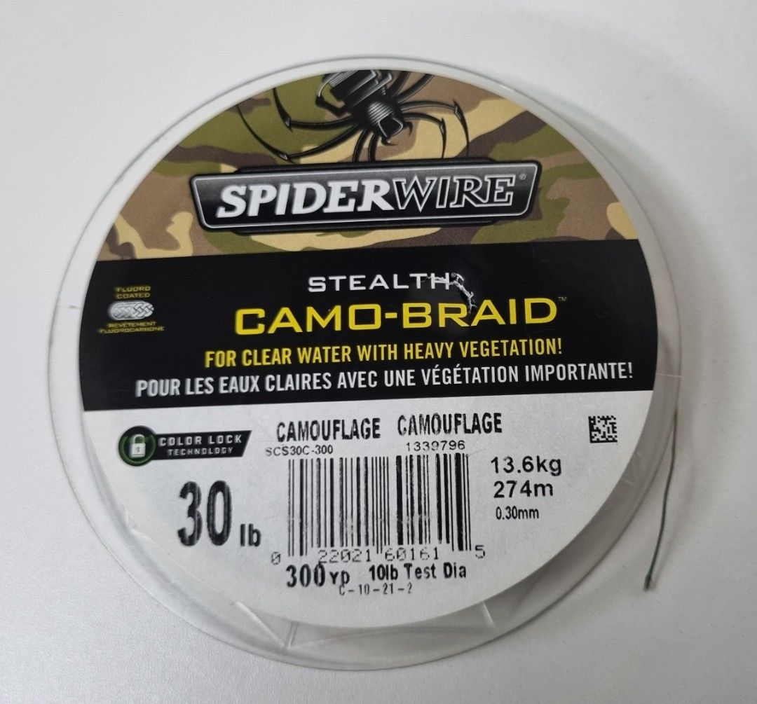 SpiderWire Stealth® Superline, Blue Camo, 30lb | 13.6kg, 200yd | 182m  Braided Fishing Line, Suitable for Saltwater and Freshwater Environments