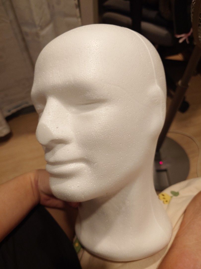 STYROFOAM MANNEQUIN MALE HEAD (31CM), Hobbies & Toys, Stationery