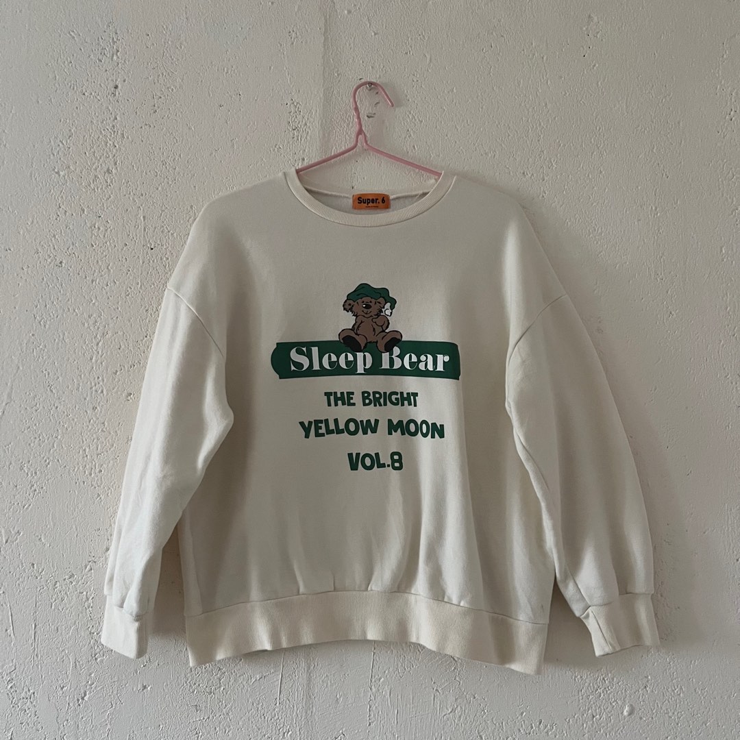 Super. 6 sleep bear sweatshirt Women s Fashion Tops Longsleeves on Carousell