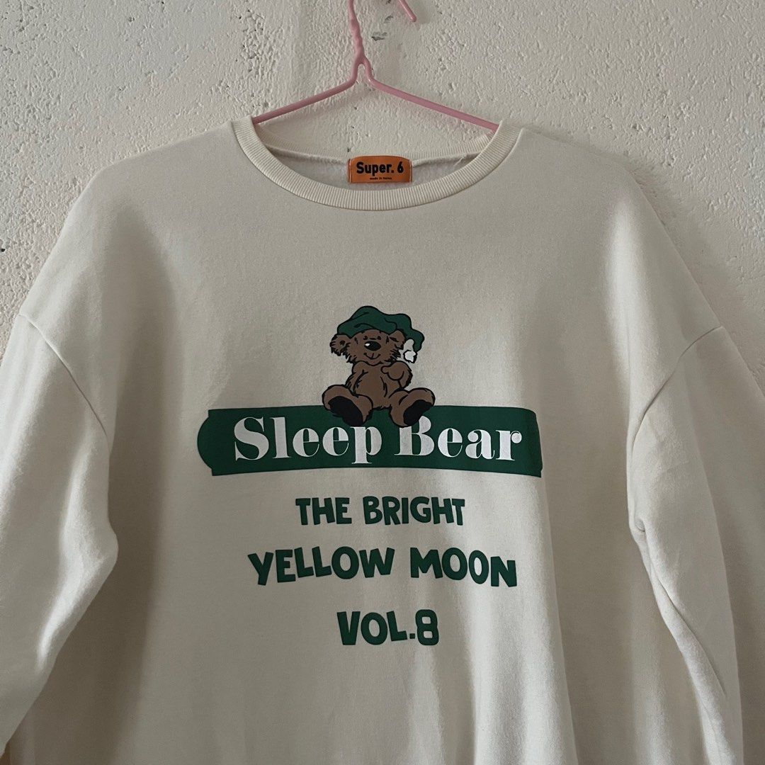 Super. 6 sleep bear sweatshirt Women s Fashion Tops Longsleeves on Carousell