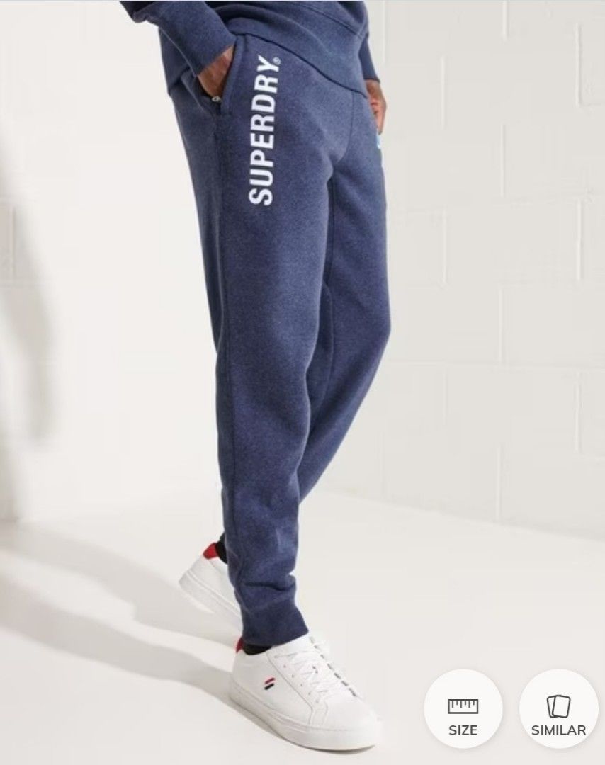 Superdry Men Code Logo Applique Joggers Men s Fashion Bottoms Joggers on Carousell