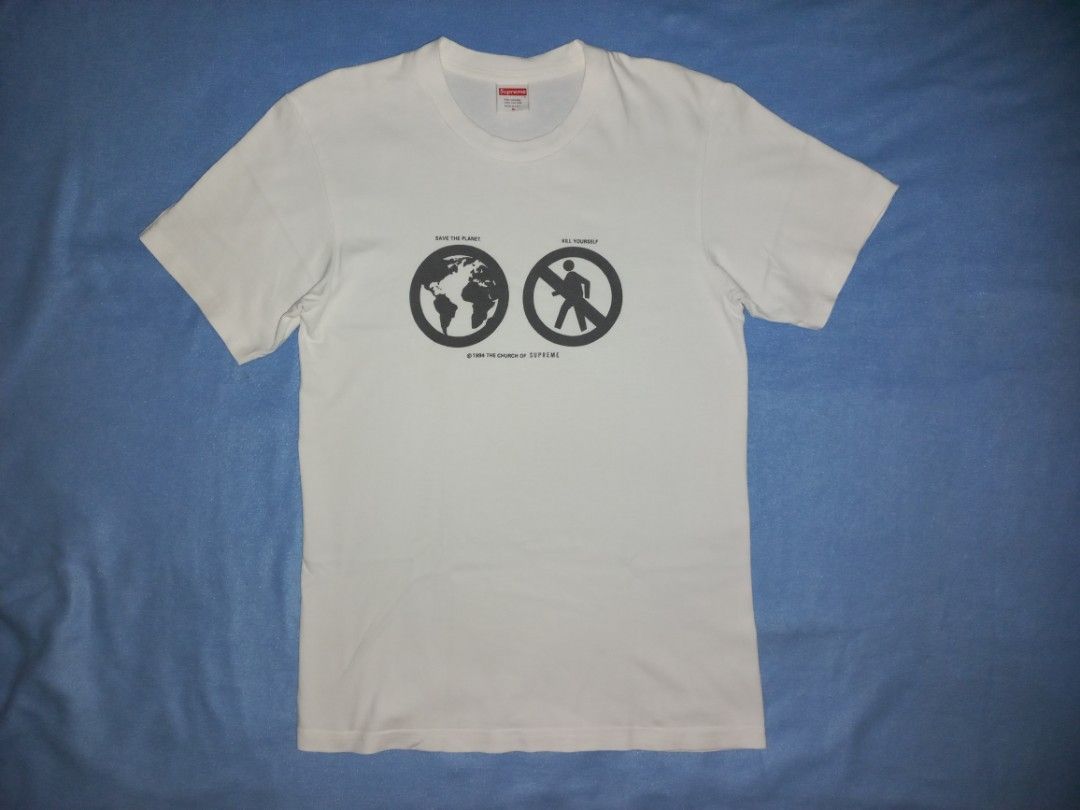 supreme save the planet tee Men s Fashion Tops Sets Tshirts Polo Shirts on Carousell