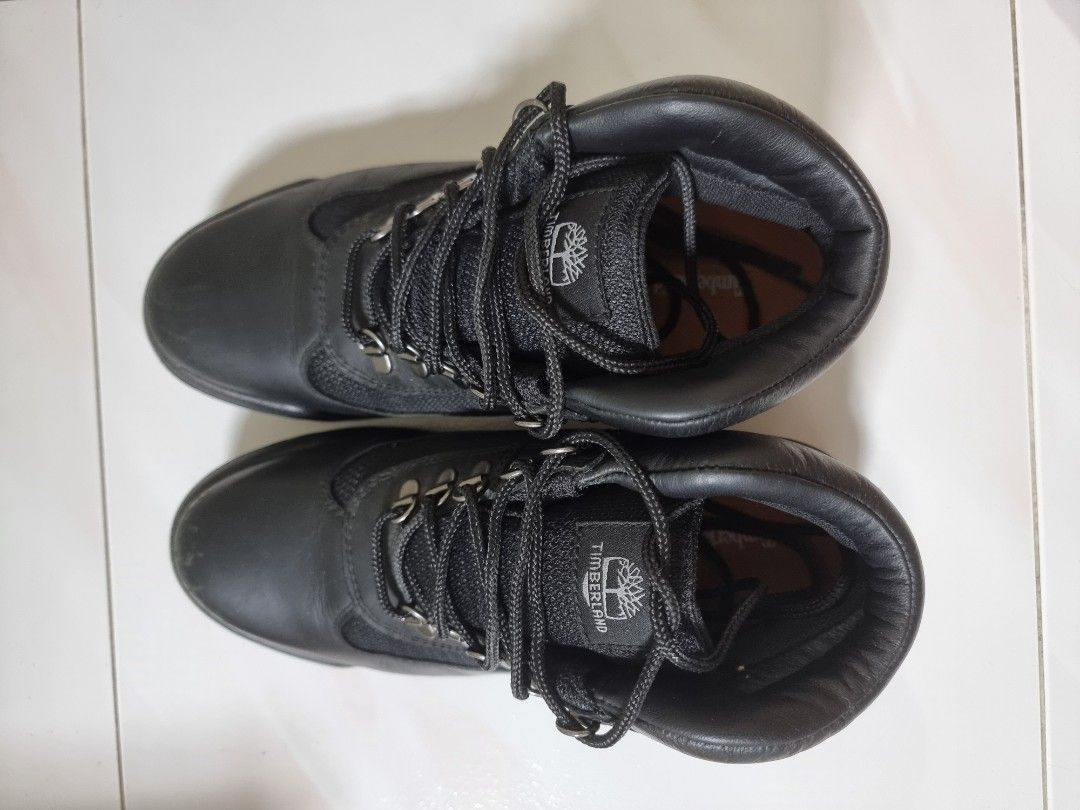All black timberland field boots shop