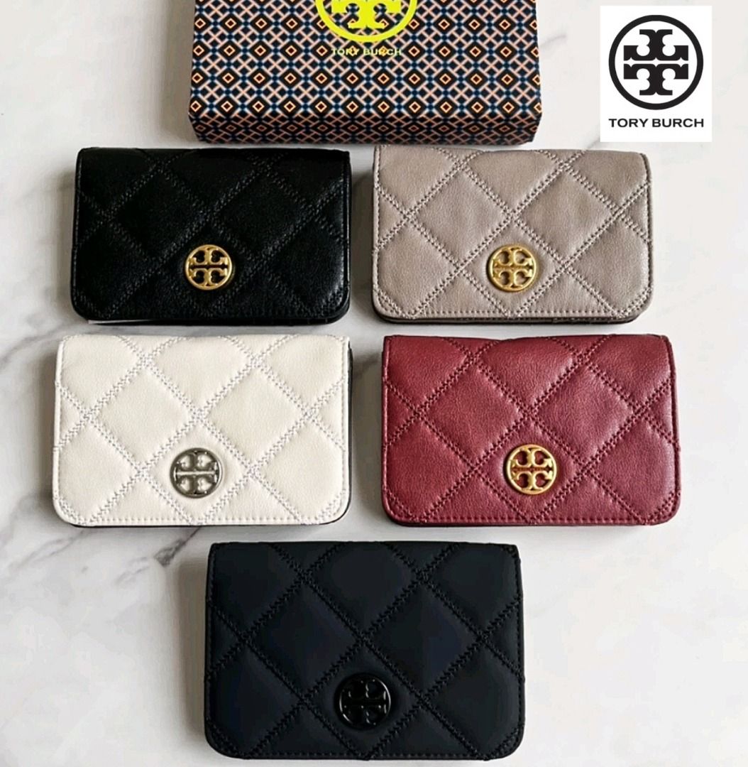 Tory Burch Willa Matte Medium Wallet Grey Heron – Balilene