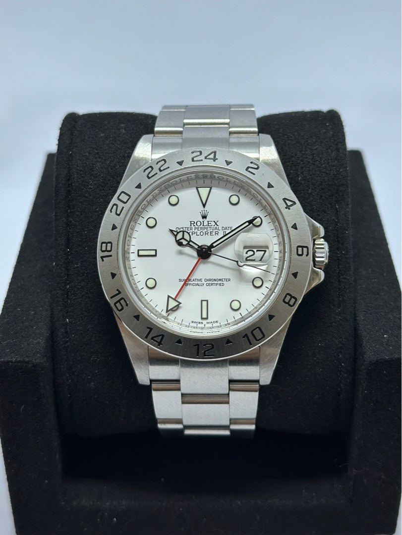 Unpolished Rolex Explorer II 16570 Polar 3186 40mm Luxury