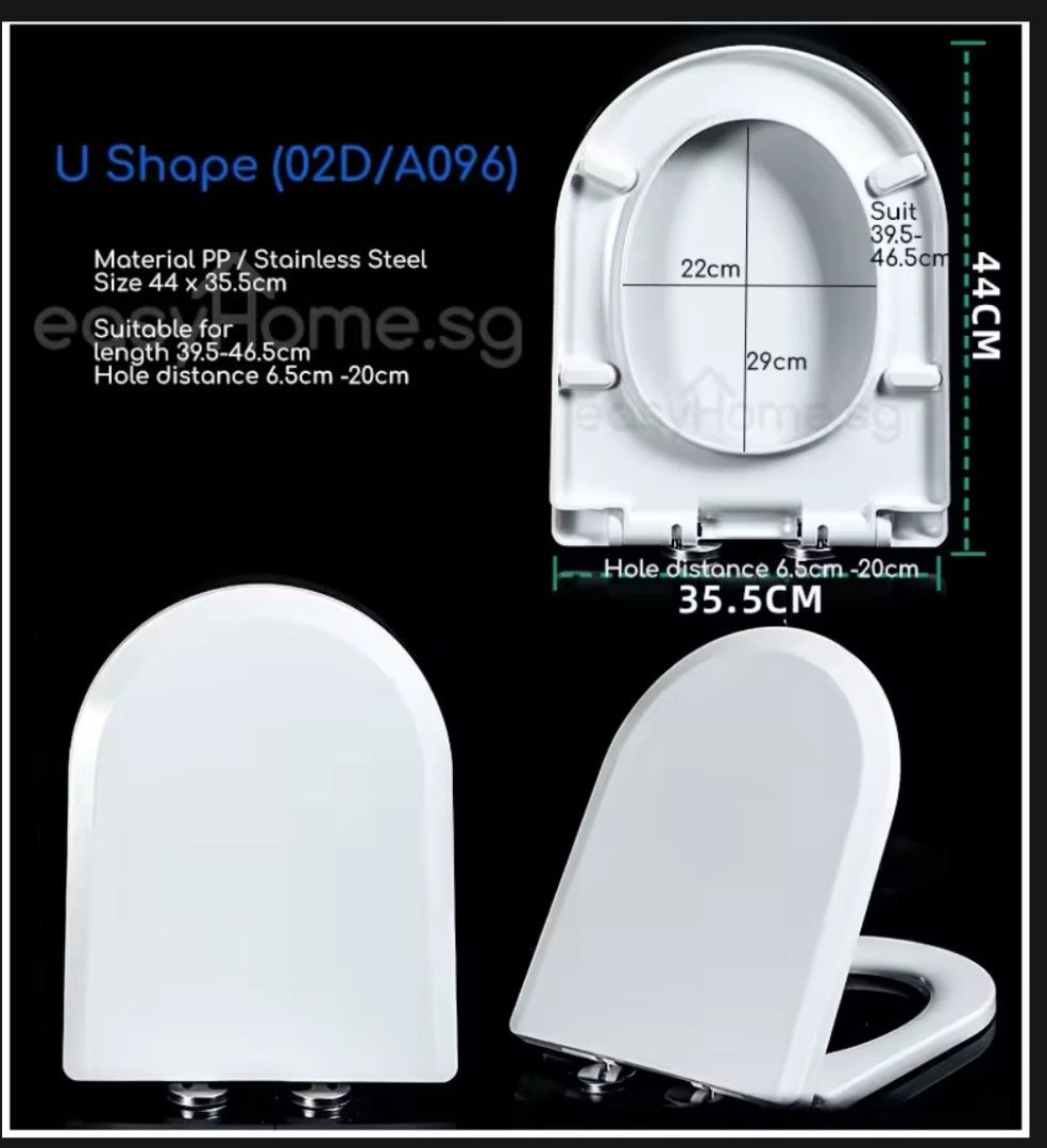 U-shaped toilet seat cover x2, Furniture & Home Living, Bathroom ...