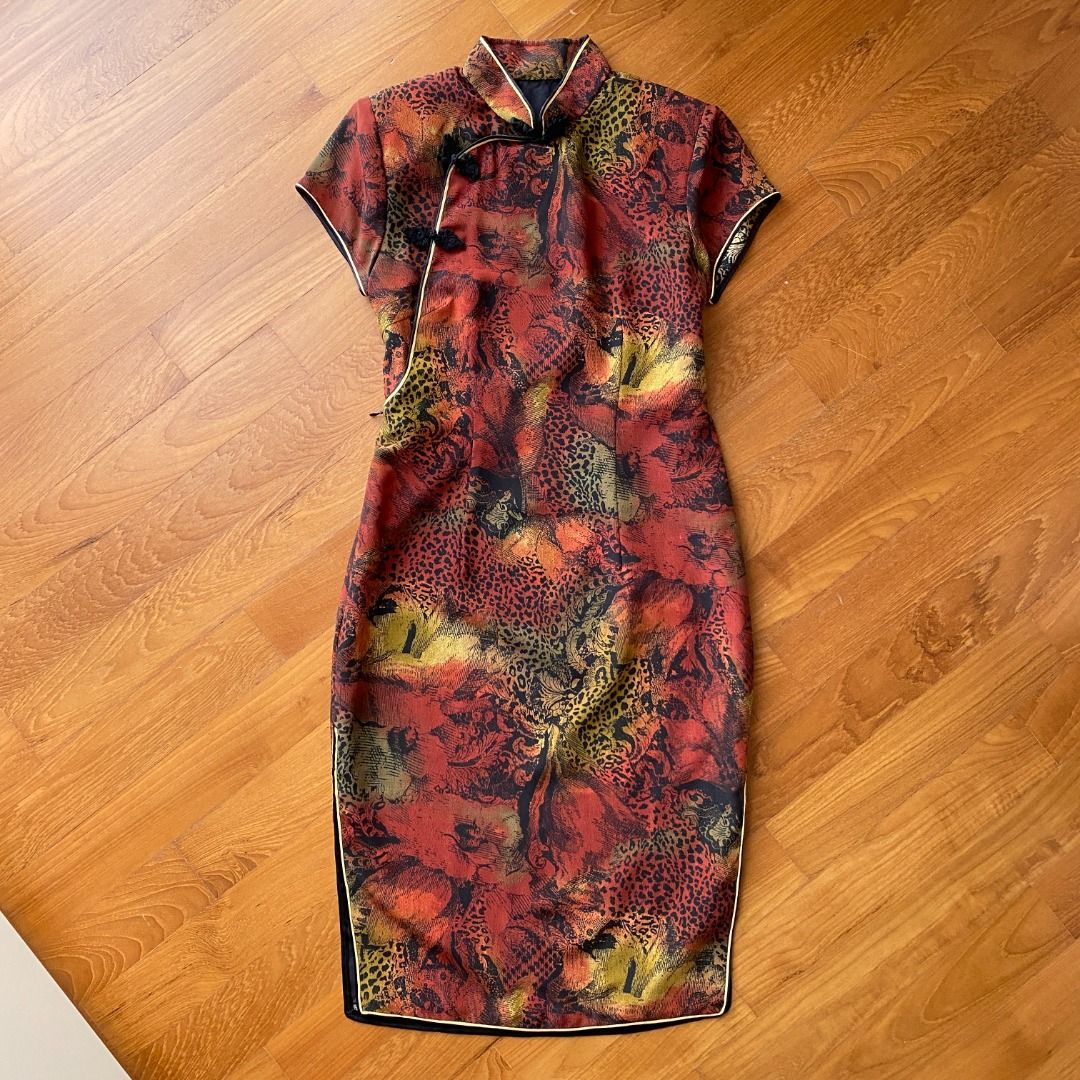 Leopard print chinese dress best sale