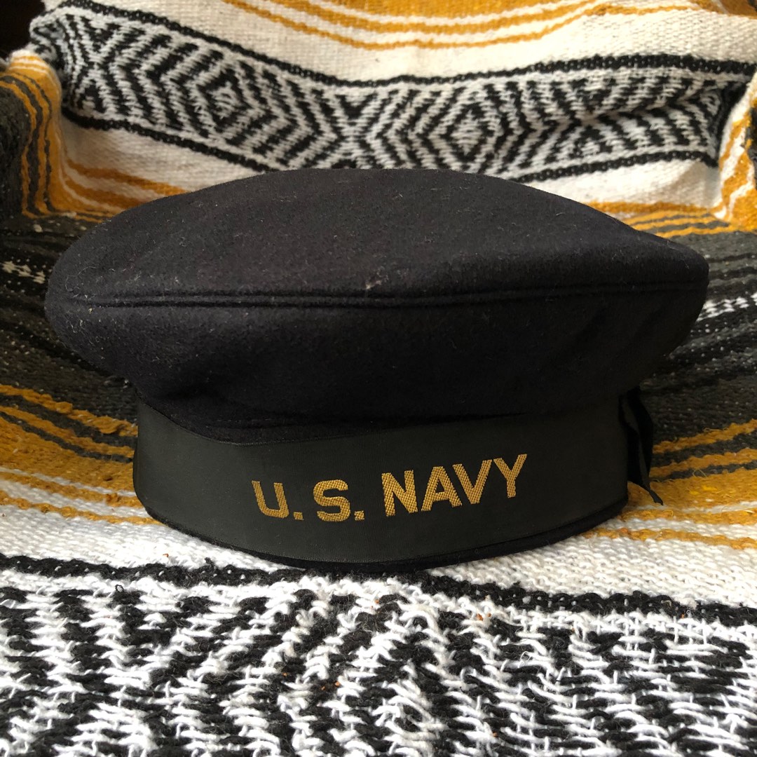 Vintage US Navy beret sailor hat wool army issued, Men's Fashion