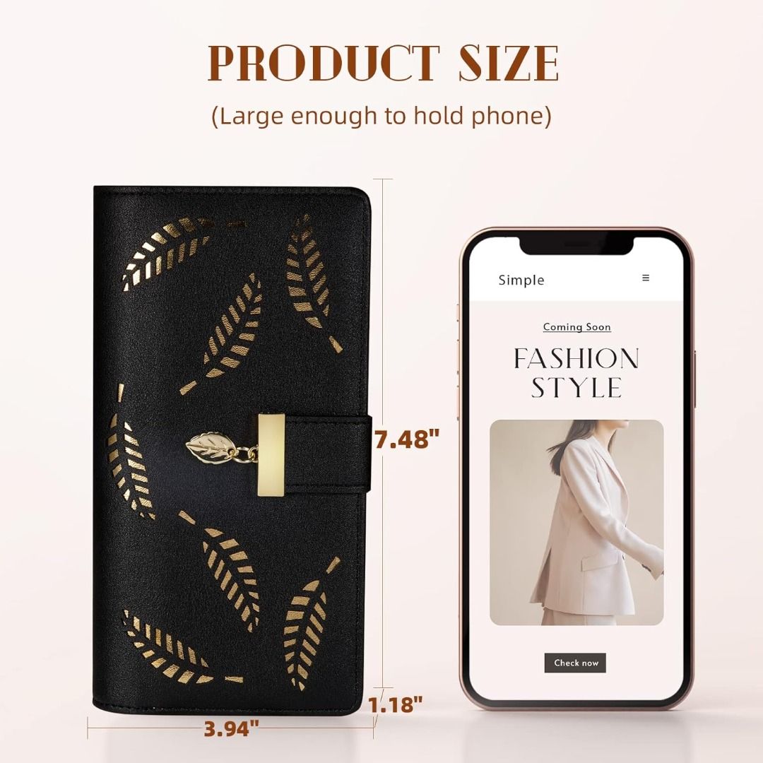 Wallet clutch with smartphone holder outlet