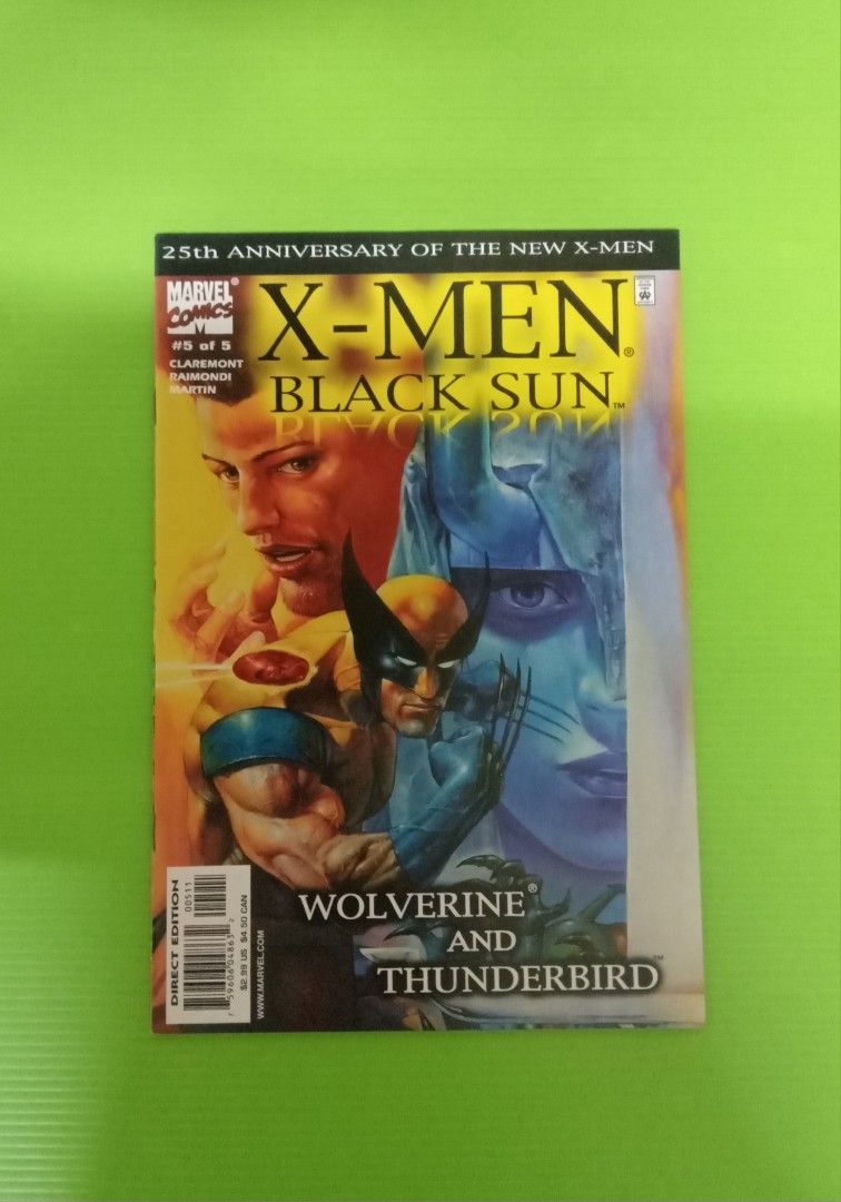 Xmen Black Sun Wolverine Thunderbird 1 Vince Evans Painted Cover Art Marvel Comics