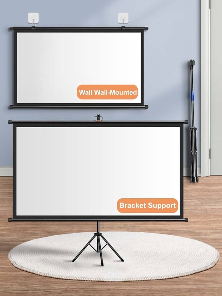 4K 3D 2 in 1 100 Inch 169 Projector Screen with Stand, Wall Mountable