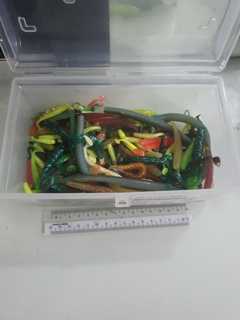 Assorted rubber lures, Sports Equipment, Fishing on Carousell