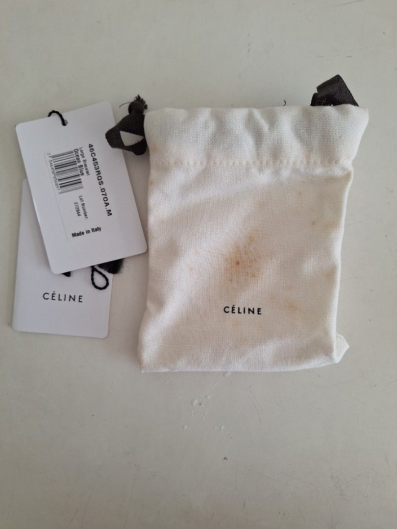 Authentic Celine Leather Bracelet in gold hardware