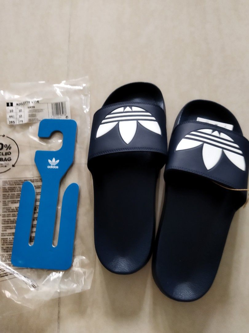 Dark blue adidas slides hotsell