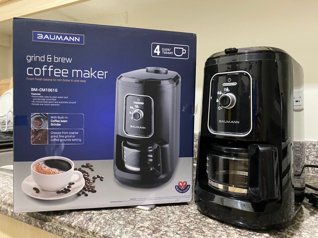 Baumann Grind & Brew Coffee Maker, TV & Home Appliances, Kitchen