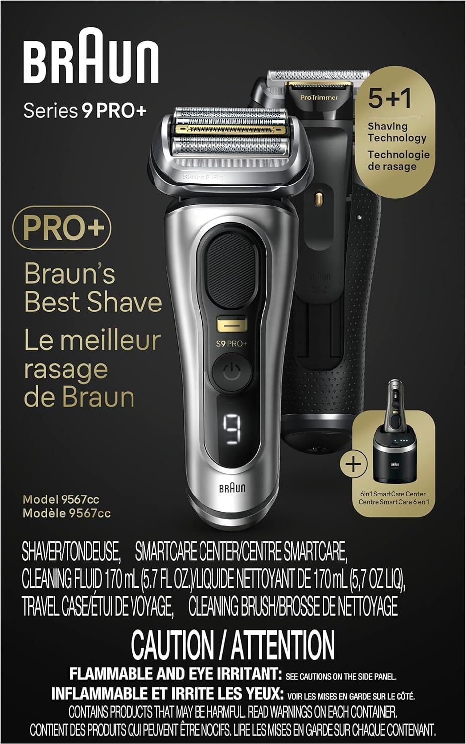 Braun Series 9 PRO+ Electric Shaver, 5 Pro Shave Elements