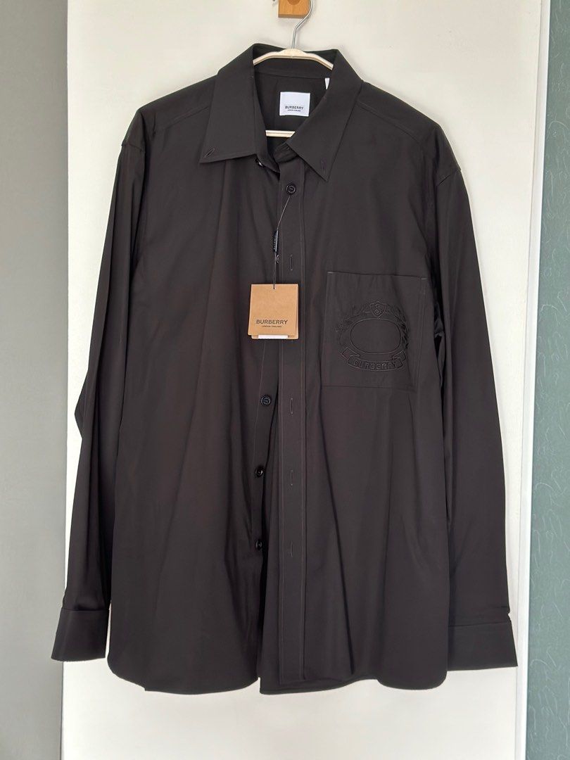 Burberry black button up on sale