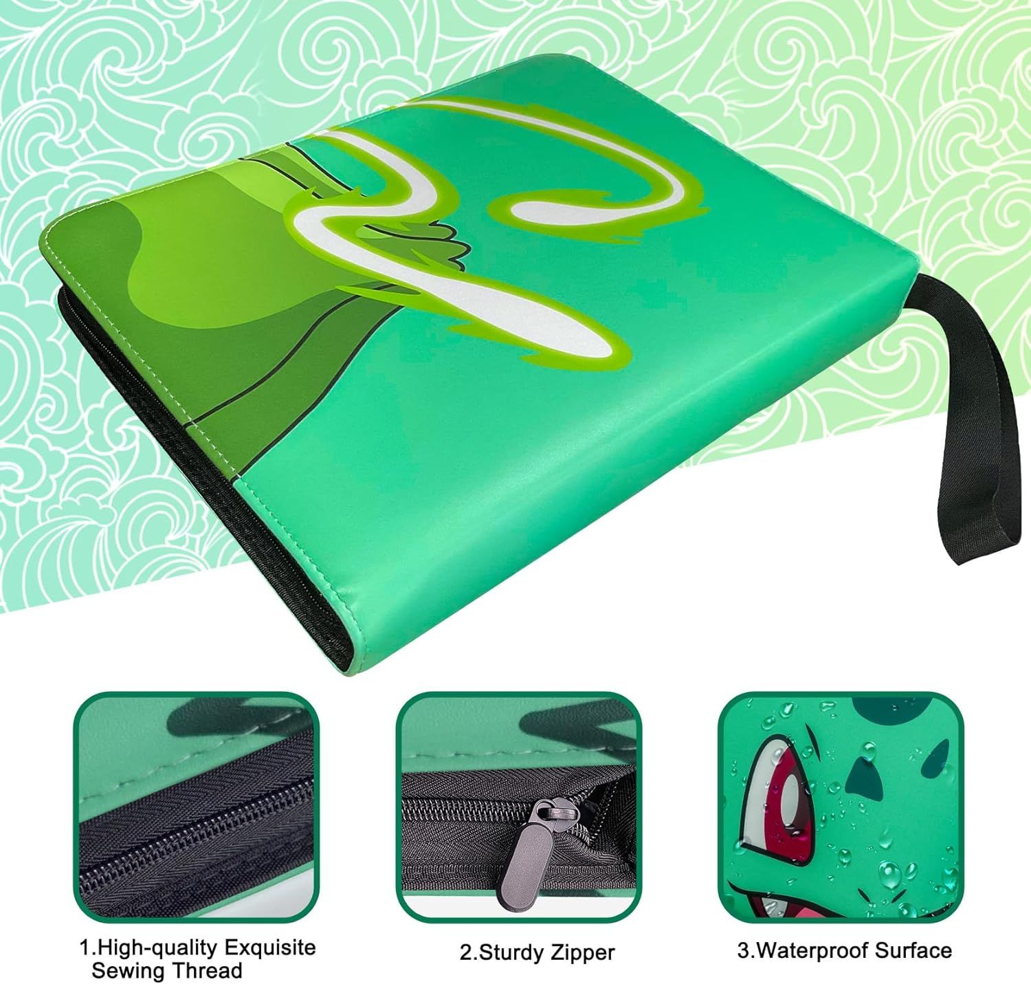 Card Binder for Pokemon Cards, CHELSOND 9-Pocket Portable Card Collector  Album Holder Book Fits 720 Cards with 40 Removable Sleeves, Trading Card  Binder Display Storage Carrying Case for TCG -Green, Hobbies &