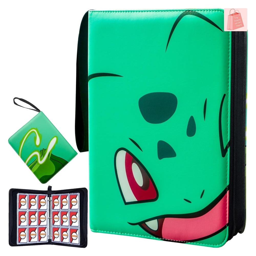 Card Binder for Pokemon Cards Holder 4-Pocket, Trading Card Games  Collection Binder Case Book Fits 400 Cards With 50 Removable Sleeves  Display Storage Carrying Case for TCG 