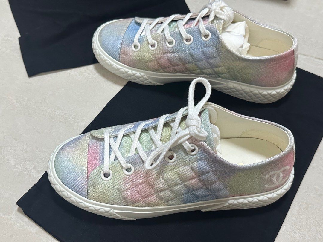 Rainbow chanel sneakers hotsell