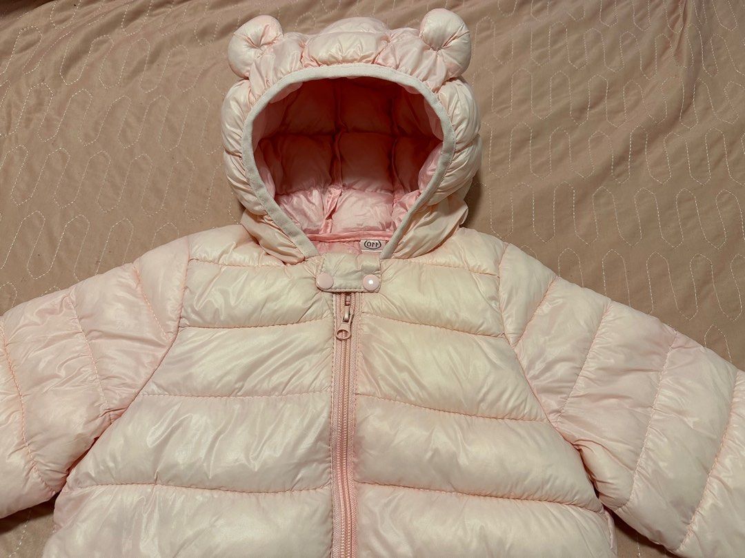 Cute pink hoodie Winter Jacket puffy jacket keeps warm for cold winter weather