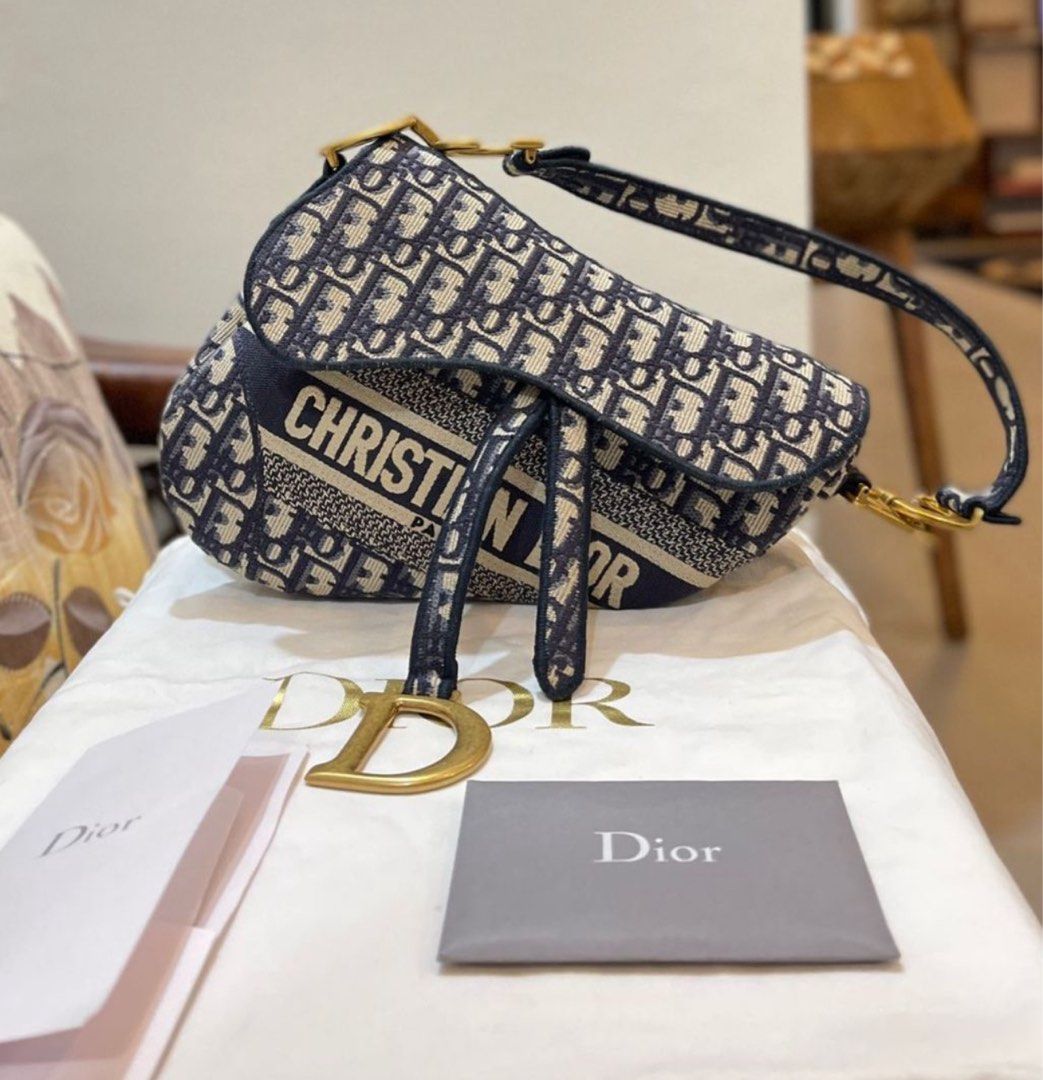 Dior Saddle Medium Oblique GHW 2022 || Size 25x6x20cm || Box, Db