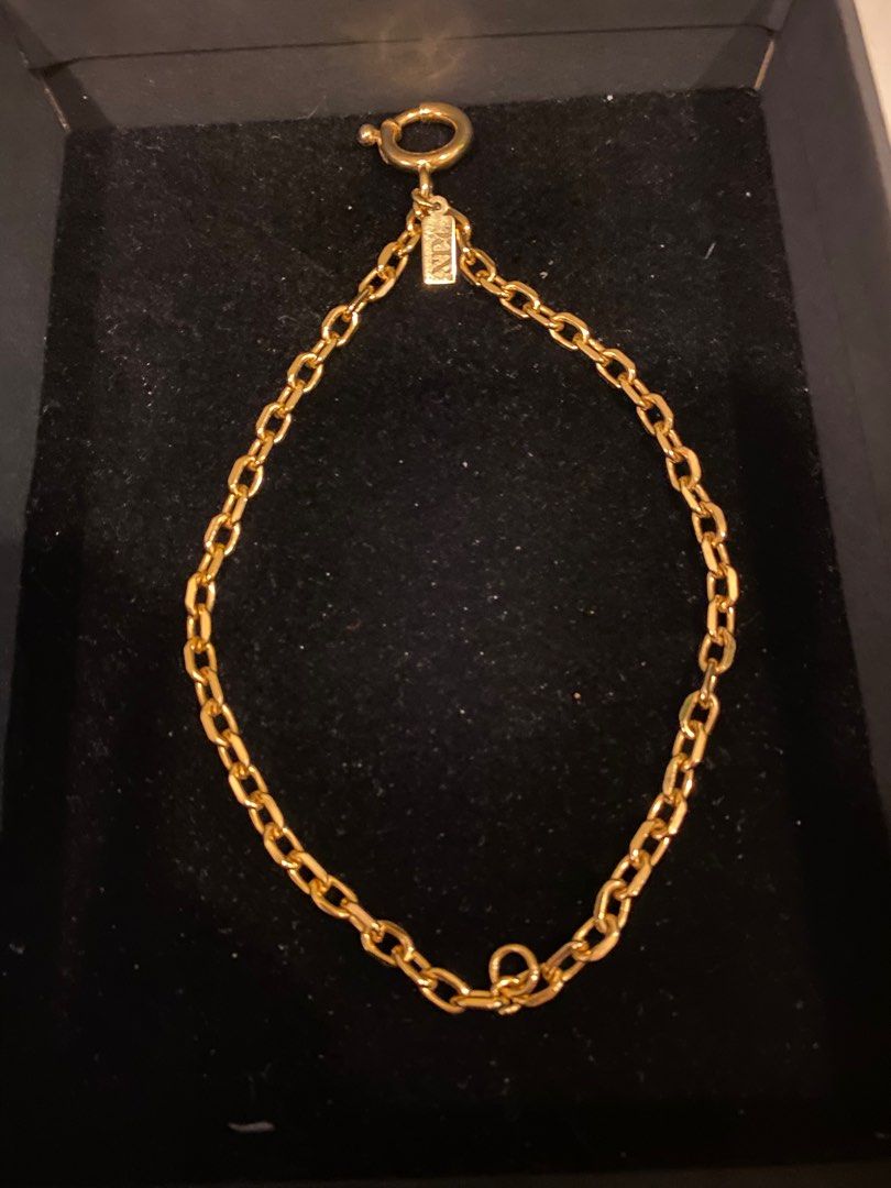 DOUBLE DIAMOND CUT ANCHOR BRACELET GOLD VERMEIL Women s Fashion