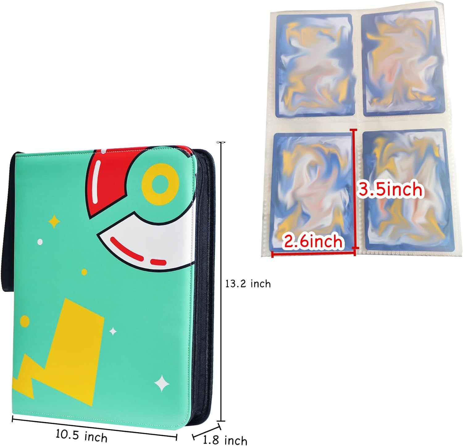 EPUZIYI 9-Pocket Trading Card Binder for Pokemon Cards, 900 Pockets Card  Holder Binder with 50 Removable Sleeves, Big Carrying Case, Cute Collection  Card Folder Album Book Organizer with Zipper, Hobbies & Toys,