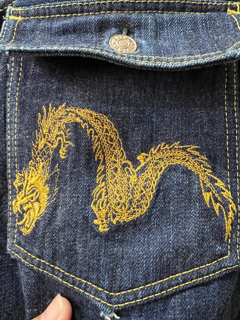 EVISU DRAGON DENIM JACKET, Men's Fashion, Coats, Jackets and Outerwear ...