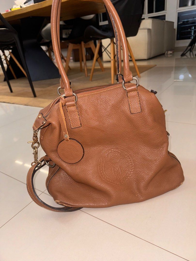 Genuine leather brown handbag