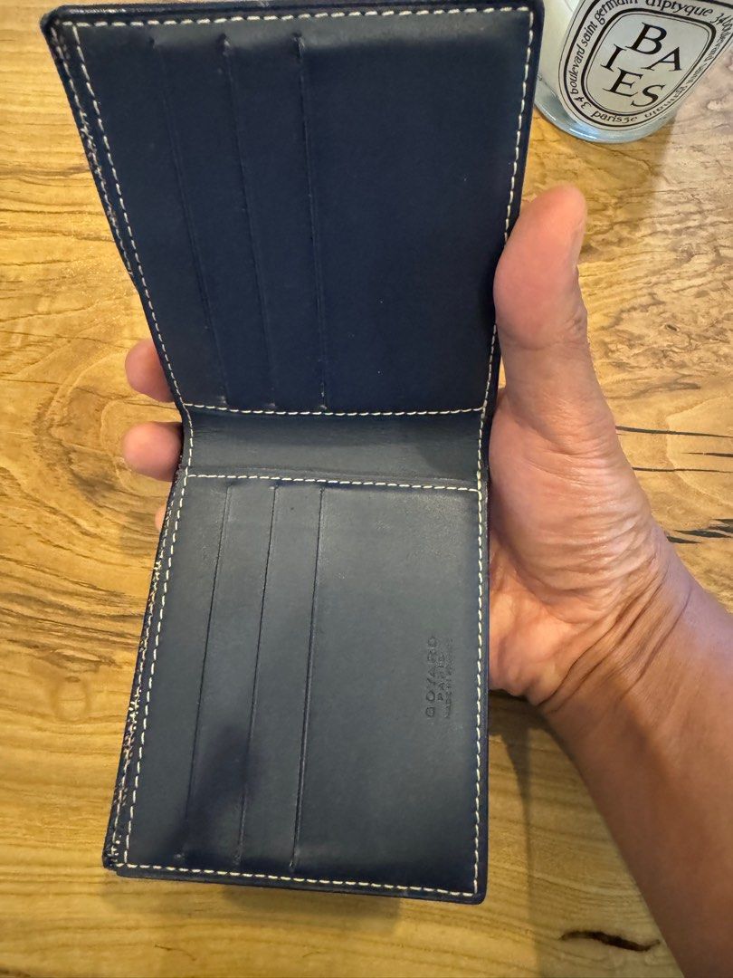 Goyard Victoire Wallet Navy Blue, Luxury, Bags & Wallets on Carousell