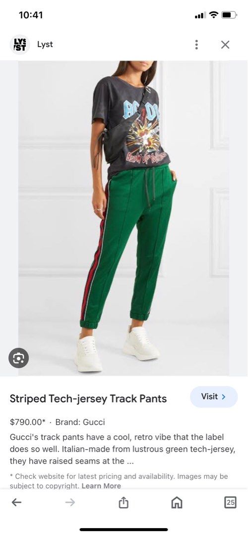Gucci green track pants best sale
