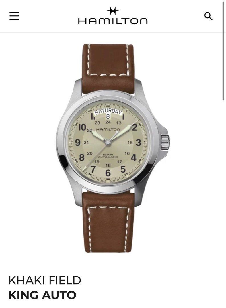 Hamilton khaki king sales h64455523