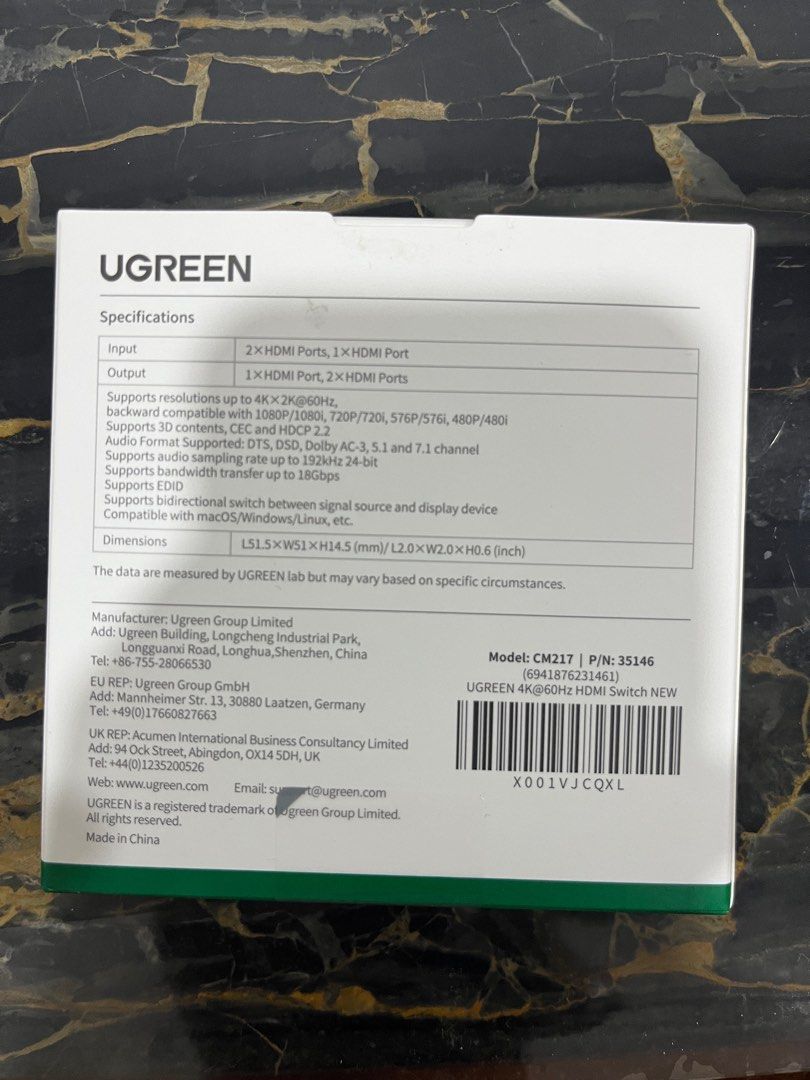 HDMI splitter (Category: Other Accessories) located in Singapore. Submitted by cyberklan (Listing ID 1273760521, Image 3). Description: Bought extra, opened to check content. Deal at postal code 767996.