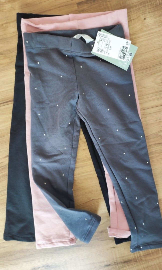 H M 3pc fleece lining pants legging 2 3y Babies Kids Babies