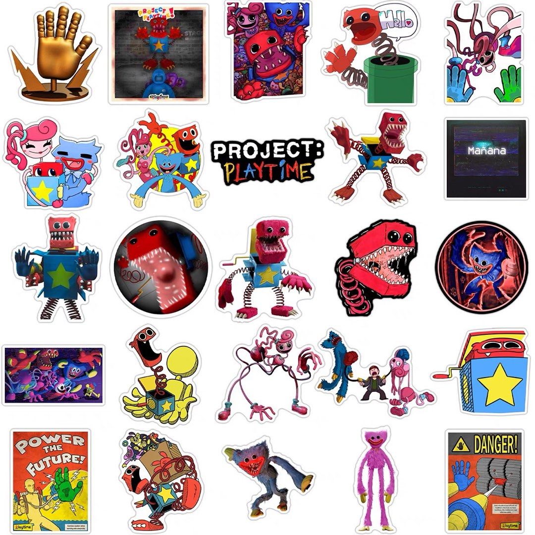 Poppy Playtime Huggy Wuggy Sticker, 50 Pcs