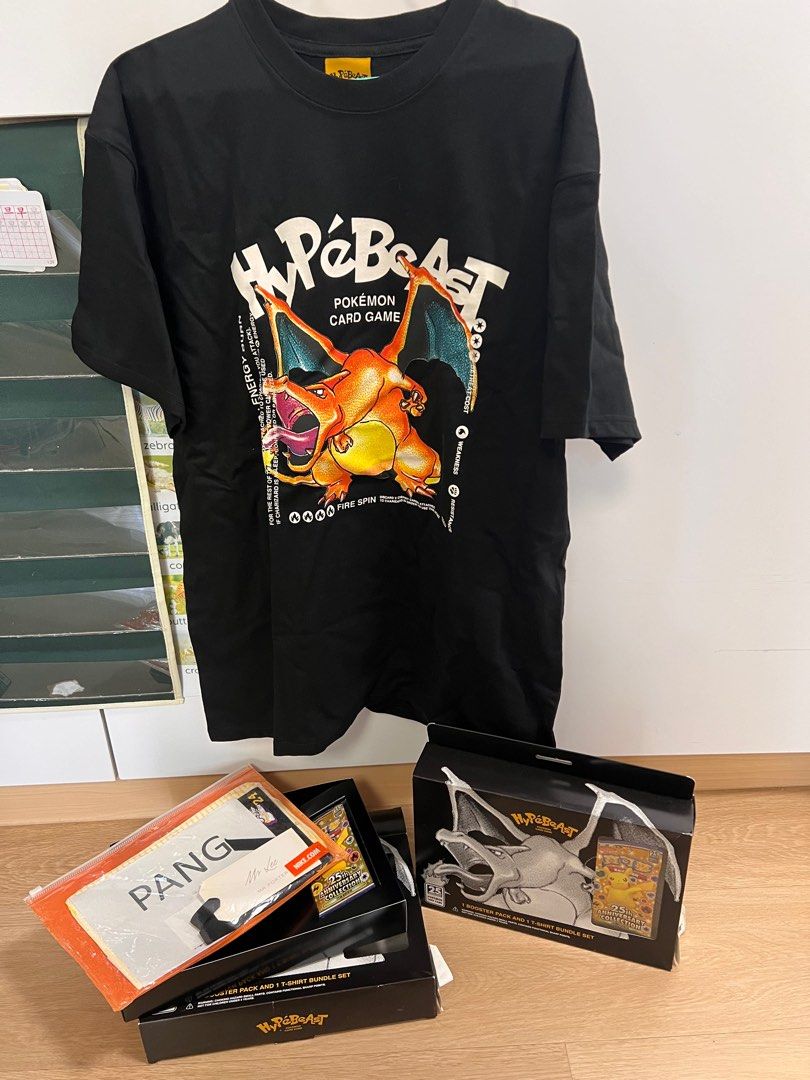 Hypebeast x Pokemon TCG Tシャツ ブースターパック Hypebeast HBX x Pokemon card game bundle set couple 情侶裝噴火龍