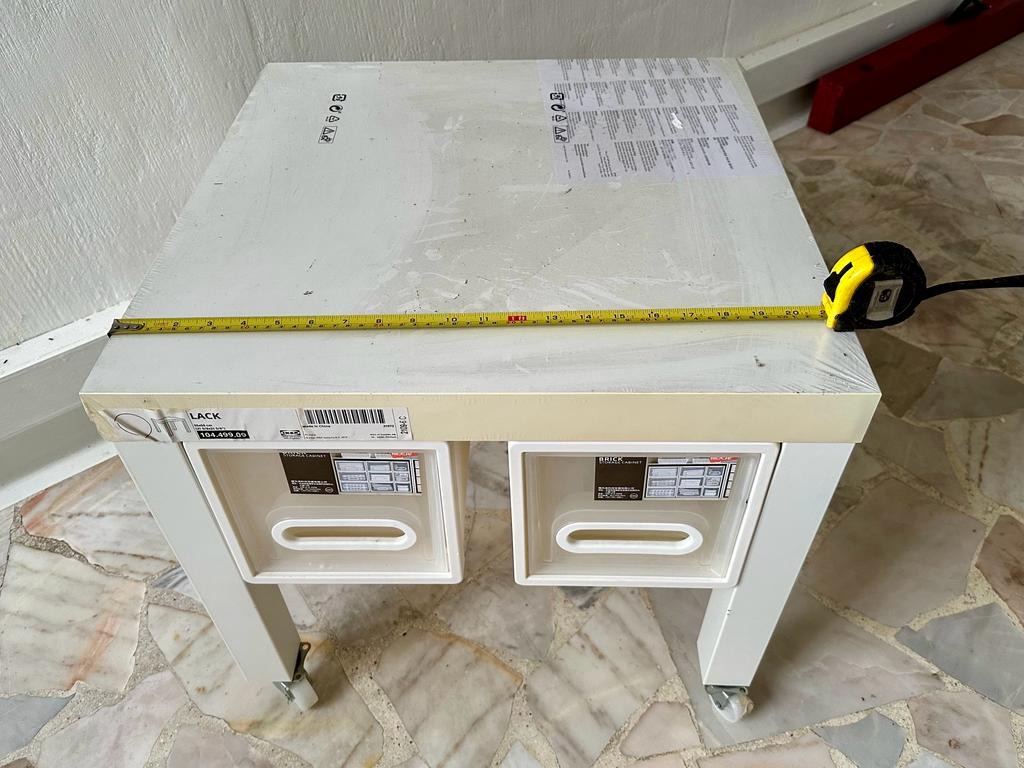 Ikea Lack Table with casters and drawers, Furniture & Home Living