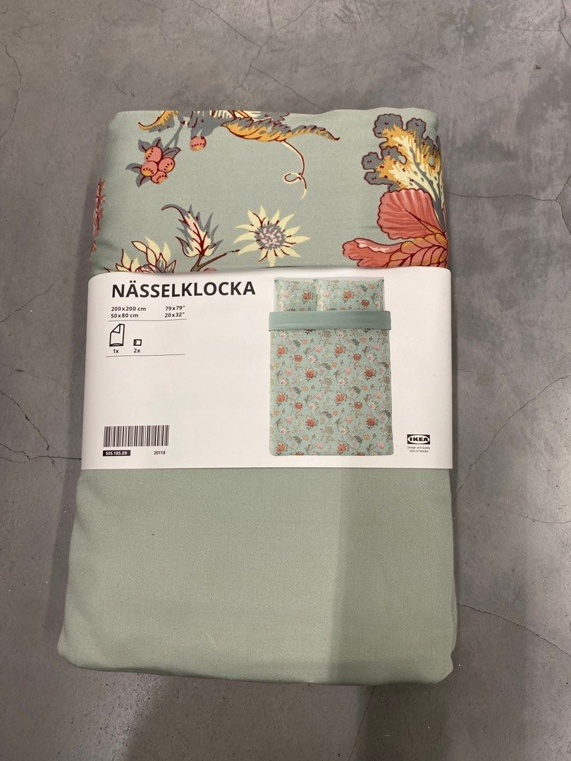 IKEA NÄSSELKLOCKA DUVET COVER WITH PILLOWCASE (SINGLE, QUEEN, KING),  Furniture & Home Living, Bedding & Towels on Carousell