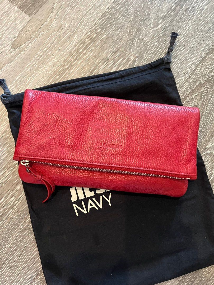Navy and red clutch discount bag