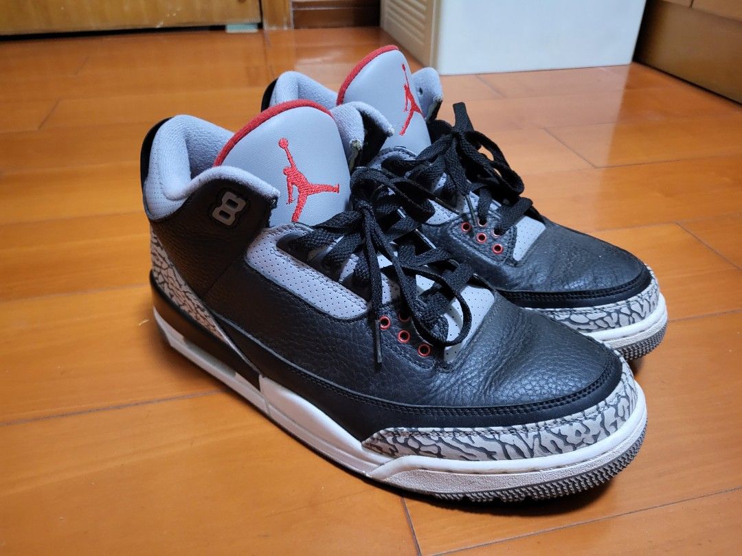 Jordan 3 black cement 2018, 男裝, 鞋, 波鞋- Carousell