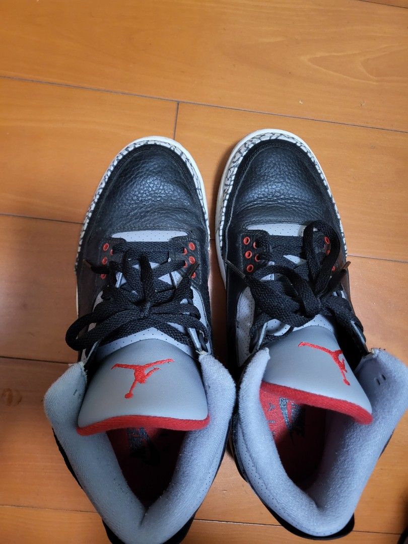 Jordan 3 black cement 2018, 男裝, 鞋, 波鞋- Carousell
