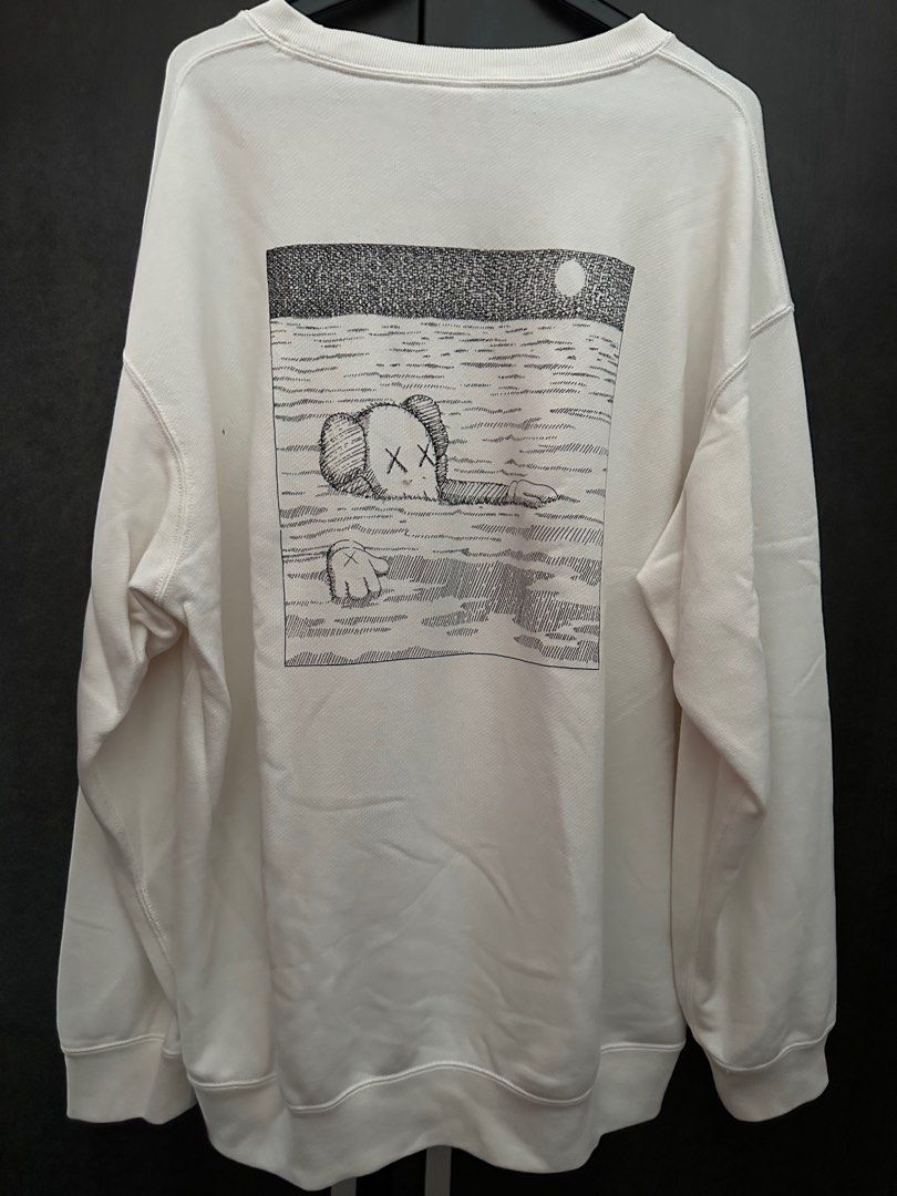 Kaws x Uniqlo Sweater Sweatshirt Sweat Shirt Long Sleeve White Grey Hoodie T Tee
