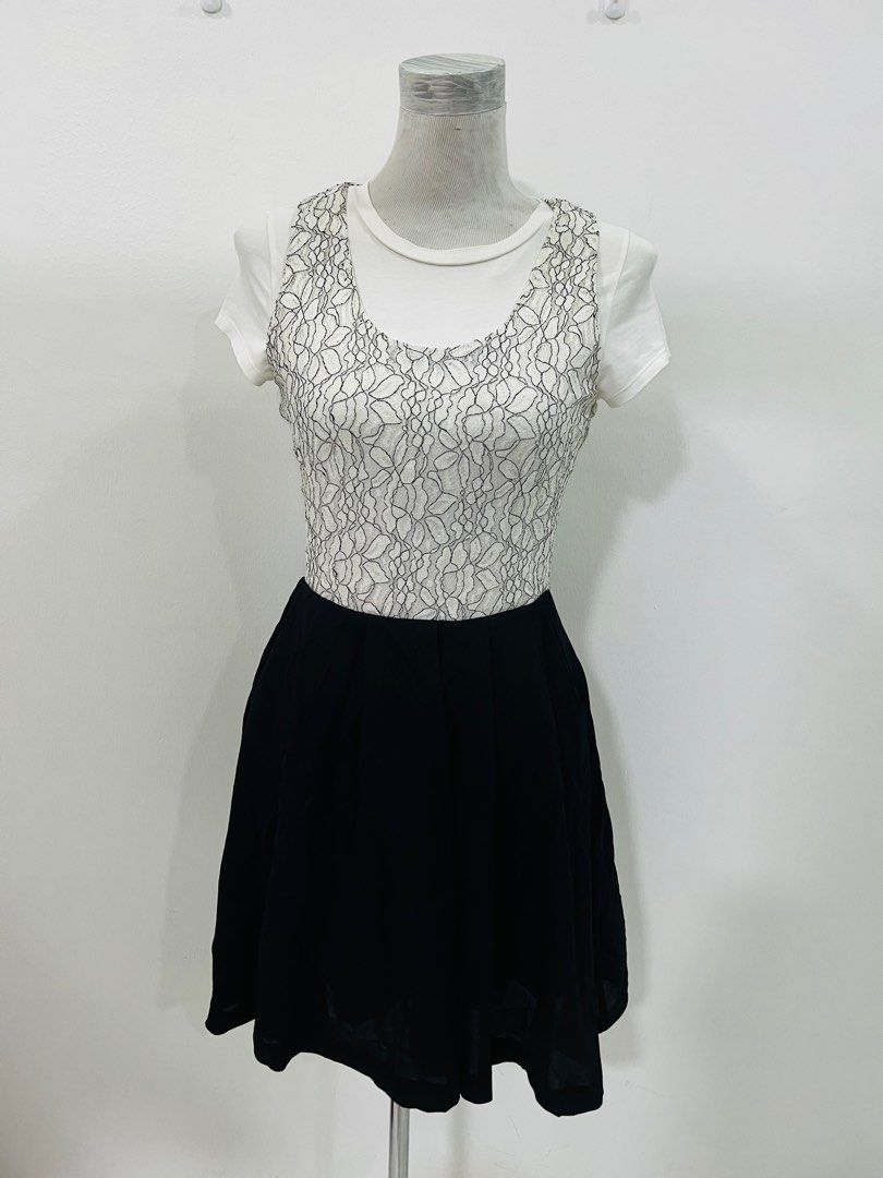 Short dress with sales pleated skirt bottom