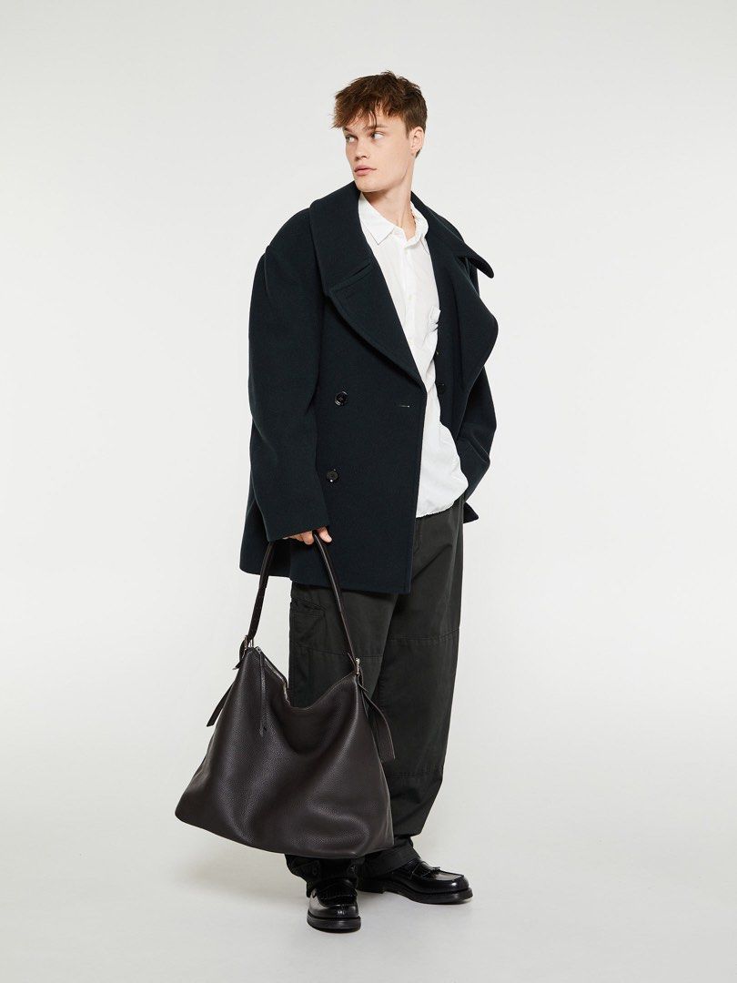 Lemaire WEEK END BELT BAG GRAINED SOFT LEATHER Dark Brown