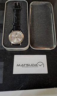 Matsuyama RBC leather strap Quart Fashion watch with metal case