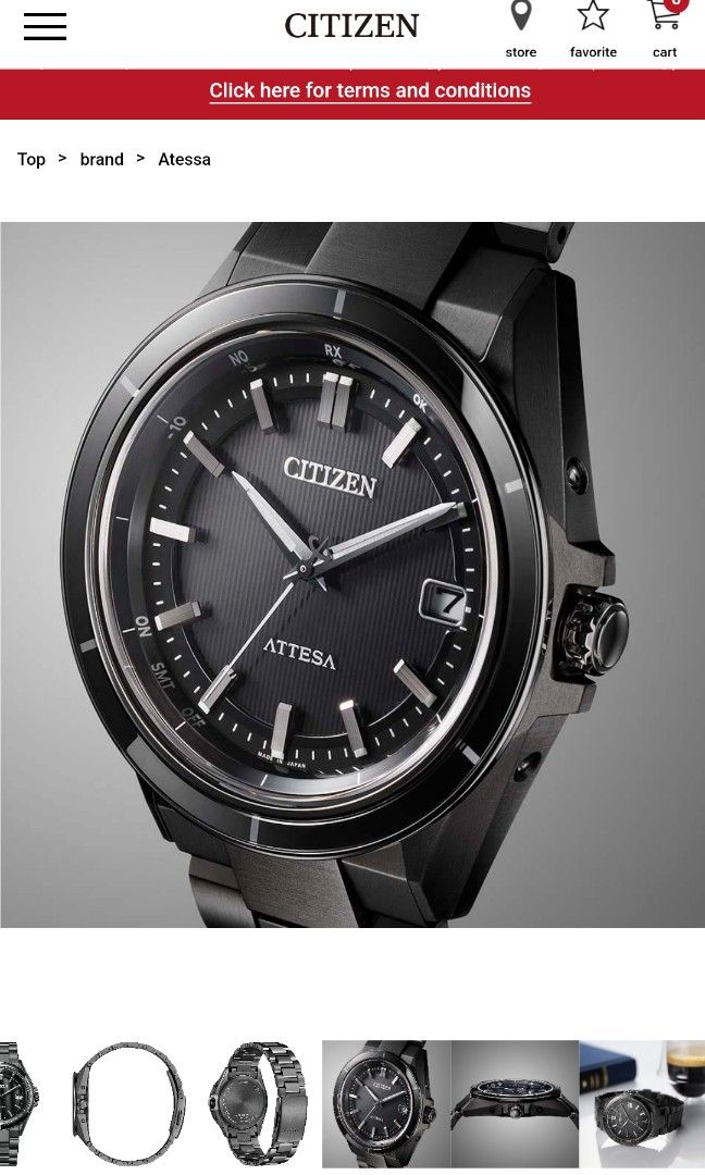 Citizen attesa black on sale titanium