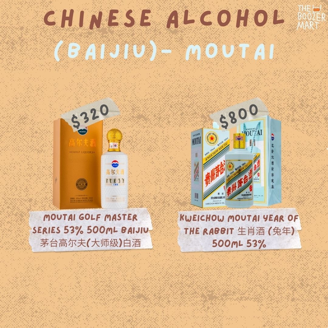 Moutai GOLF Master Series 53% 500ml Baijiu 茅台高尔夫(大师级)白酒, Kweichow Moutai  Year of the Rabbit 生肖酒 (兔年) 500ml 53%, Food & Drinks, Alcoholic Beverages  on Carousell