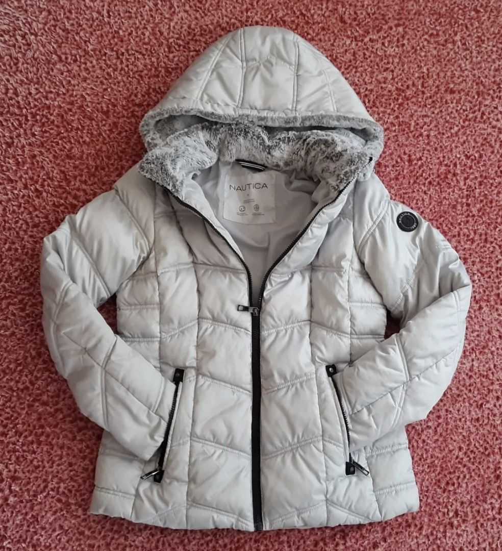 NAUTICA Down Puffer Detachable Zip Hooded Jacket Faux Fur Jacket Winter Coldgear Thermal White Size XL Women s Fashion Coats Jackets and Outerwear on Carousell